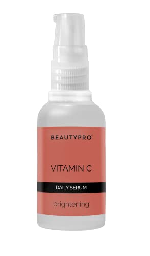 BEAUTYPRO VITAMIN C Brightening Daily Serum For Face 10% Face Serum 30ml | 100% Plant Based Skincare Serum | Firming, Hydrating, & Energising | Blueberry, Yuzu Citrus, & Sea Buckthorn |