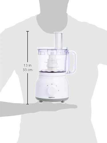 Amazon Basics Multi-Function Food Processor & Juice / Smoothie Blender, 600W with 2.4L Mixing Bowl & 1.25L Blender Jug, White