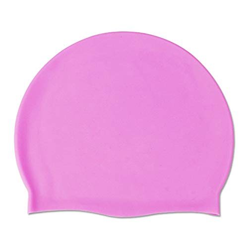 2 pack Adult Unisex Swimming Cap,Swim Cap,Silicone Multicolour Swimming Caps,Plain Moulded Silicone Junior Swimming Caps,swimming cap adult,swimming cap men,women,Waterproof Swim Hat-Pink&Purple