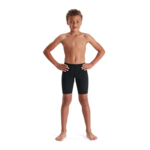 Speedo Boy's ECO Endurance+ Jammer, Comfortable Fit, Adjustable Design, Extra Flexibility, Quick Drying, Black, 9-10 Years