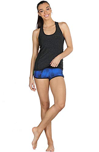 icyzone Workout Running Tank Top for Women - Racerback Yoga Tops Exercise Gym Shirts 3-Pack (XXL, Black/Granite/Orange)