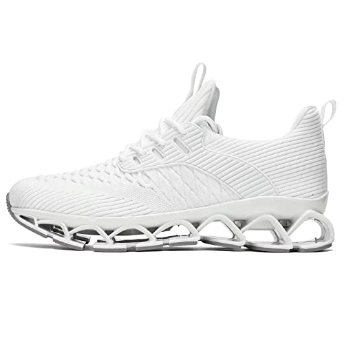 Men's Trainers Blade Running Walking Shoes Mesh Breathable Sport Fashion Sneakers Gym Tennis Casual Zapatos White