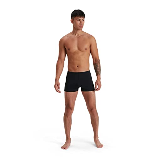 Speedo Men's ECO Endurance+ Aquashort, Comfortable, Classic Fit, 100% Chlorine Resistant, Quick Drying, Black, 32