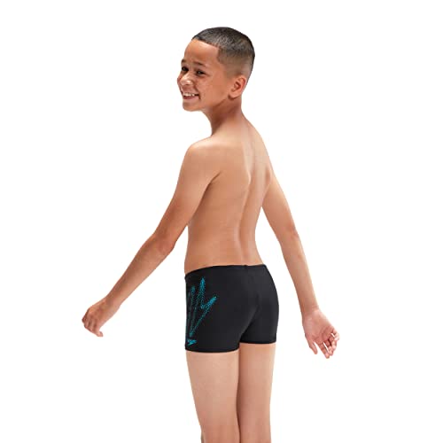 Speedo Boy's Hyper Boom Placement I Aquashort, Black/Bolt, 9-10 Years