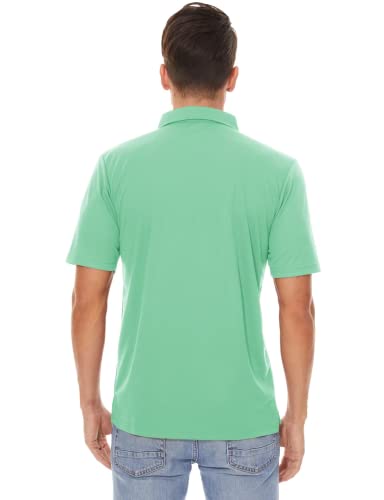 MAGCOMSEN Men's Breathable Shirts Shorts Sleeve Polo Shirts Activewear Polo Shirts Mint Green