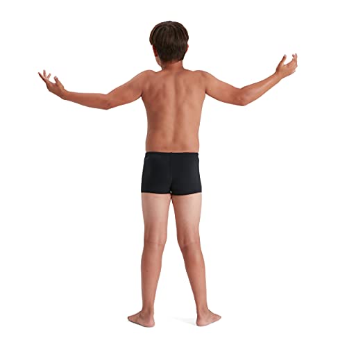 Speedo Boy's ECO Endurance+ Aquashort, Comfortable Fit, Adjustable Design, Extra Flexibility, Black, 11-12 Years