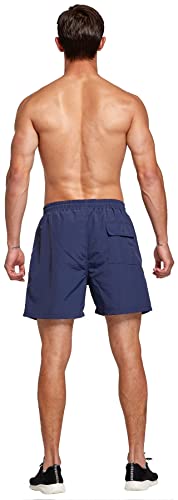 ZOXOZ Mens Swimming Shorts Board Shorts Waterproof Quick Dry Beach Shorts Swim Trunks Summer Casual Surf Shorts with Pockets Mesh Lining Dark Blue M