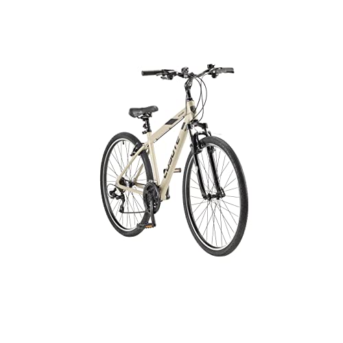 Coyote PATHWAY Gents's Front Suspension MTB Bike With 700C Wheels 20-Inch Frame, 21-Speed Shimano Gearing & Shimano EZ Fire Shifters, V-brake, Beige Cream Colour