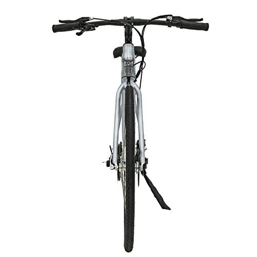 Rymic Infinity 26'' Electric City Bike, Dual Torque Sensor with Removable Lithium Battery for Adults, 21 Speed Shifter Electric Bicycle with LCD Meter (Silver White)