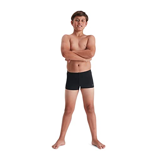 Speedo Boy's ECO Endurance+ Aquashort, Comfortable Fit, Adjustable Design, Extra Flexibility, Black, 11-12 Years