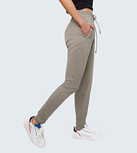 LAPASA Women's Lightweight Activewear Joggers Athletic Polyester Sweatpants L81 (Taupe, Medium)