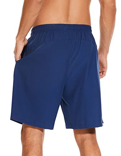 YUTYTH Men’s Swimming Shorts Swim Trunks Waterproof Quick Dry Beach Shorts Surfing Board Shorts with Mesh Liner and Pockets Navy