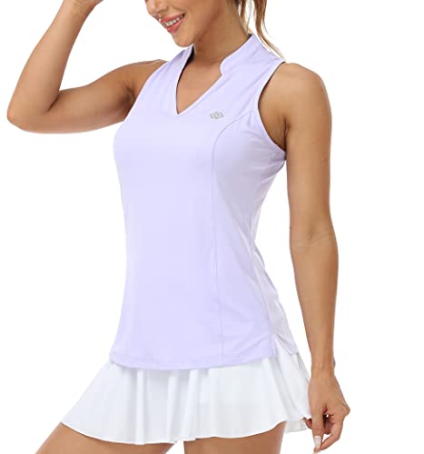 JINSHI Women's Sleeveless Workout Running Top Quick Dry Yoga Rackeback Tank Top Lightweight Activewear T-Shirt Purple Size XL