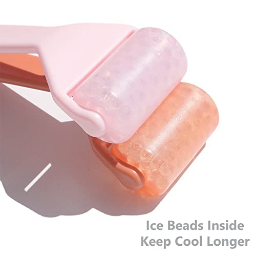 Ice Roller for Face and Eyes, Face Icer Facial Ice Roller Massager Tool for Reduce Puffiness Migraine Relief Brightening Cooling Tightening Reduce Wrinkles Redness Skin Care (Travel Size Pink) (Pink)