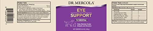 Dr. Mercola Eye Support For Pets - Dietary Supplement For Cats And Dogs - Natural Liver-Flavor Powder - 180 Grams