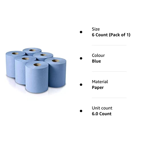 6 Rolls Of 2Ply Blue Centrefeed Paper Tissue Paper Rolls For Home Office Warehouse Bathroom Garage Kitchen