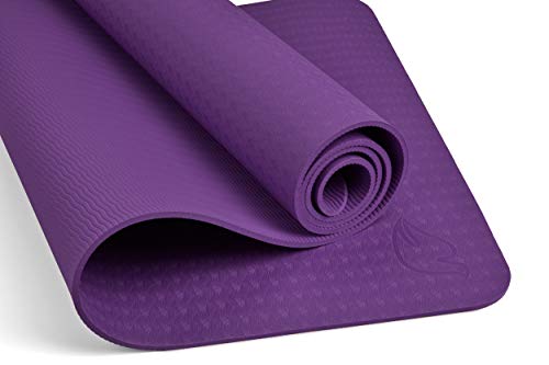 Blue Dove Yoga Non Slip TPE Yoga Mat Eco Friendly 183 cm Long 61 cm Wide 6 mm Thick Pilates Exercise Mat (Purple)