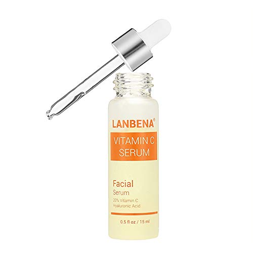 Vitamin C Serum - LANBENA Whitening Serum with Hyaluronic Acid Face Essence Cream Natural Ingredients for Repairing Fades Age Sports and Sun Damaged Skin 15ml