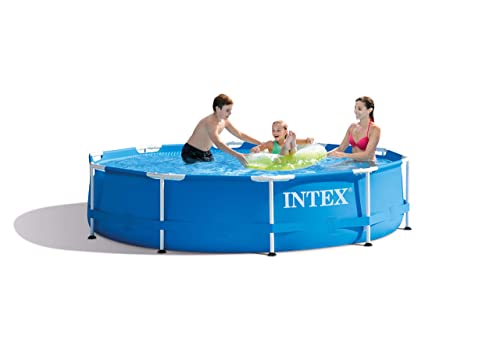 AK Sports 28202GN Intex 10ft x 30in Metal Frame Swimming Pool, Blue, 305 x 76 cm