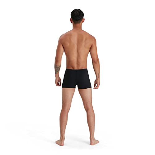 Speedo Men's ECO Endurance+ Aquashort, Comfortable, Classic Fit, 100% Chlorine Resistant, Quick Drying, Black, 32