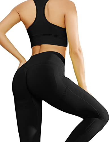 VALANDY Workout Sets for Women Activewear 2 Piece High Waist Seamless Leggings Sports Bra Sportsuit for Gym Training Jogging Outfits