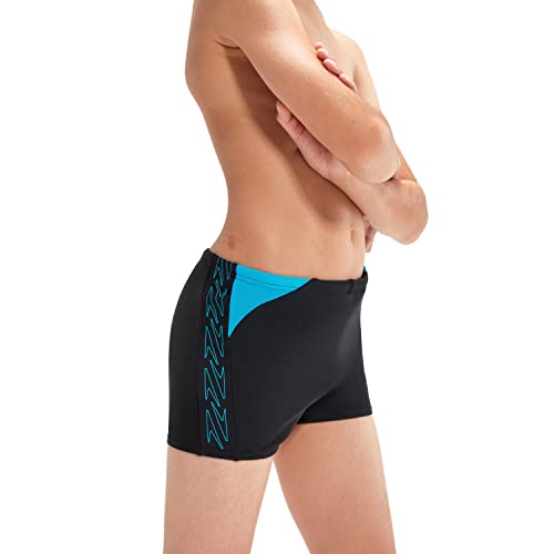 Speedo Boy's Hyper Boom Splice I Aquashort, Black/Bolt, 7-8 Years