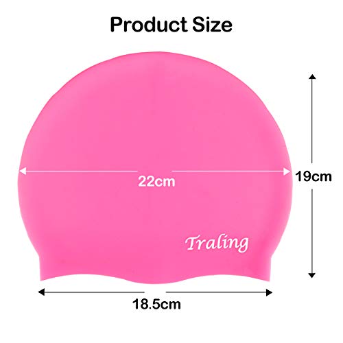 Traling Kids Swimming Cap, Silicone Swim Hat for Children Boys Girls 6-14 Years