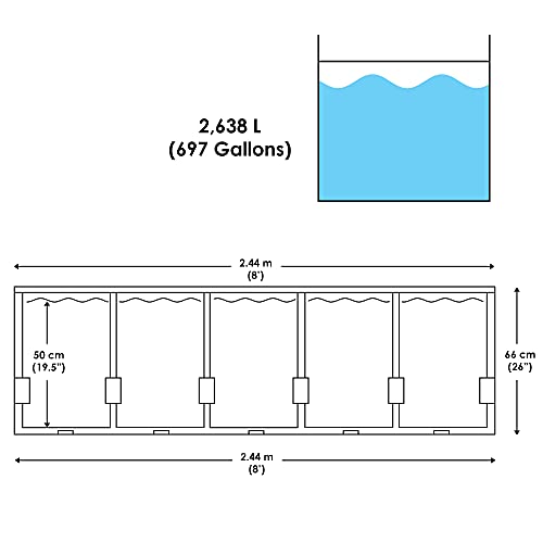 M.Y Splash 8ft x 26in Metal Frame Swimming Pool 8ft Swimming Pool