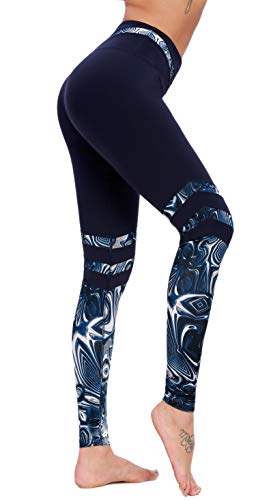 SugarPocket Womens Sports Workout Running Yoga Activewear Yoga Leggings XL Deep Blue