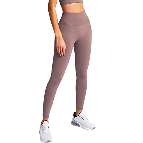 Jetjoy Gym Set for Women 2 piece Outfits Workout Set Gym Clothes for Womens Seamless Long Sleeve Tops and High Waist Leggings Activewear Sets