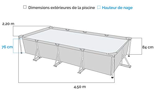 INTEX 28273NP 177.25in x 86.625in x 33in Rectangular Frame Pool - Blue