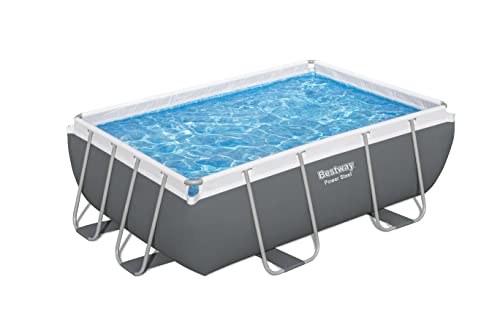 Bestway Power Steel Rectangular Swimming Pool, 3662 Litres, Grey, 2.82 x 1.96 x 84 cm