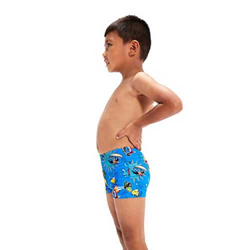 Speedo Boy's Learn To Swim Illover I Aquashort, Bondi/Canary/Cherry Pink, 4 Years