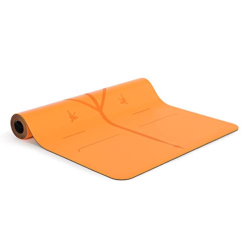 Liforme Gratitude Yoga Mat - Patented Alignment System, Warrior-like Grip, Non-slip, Eco-friendly and Biodegradable, sweat-resistant, Long, Wide and Thick - Gratitude Special Edition (Orange)