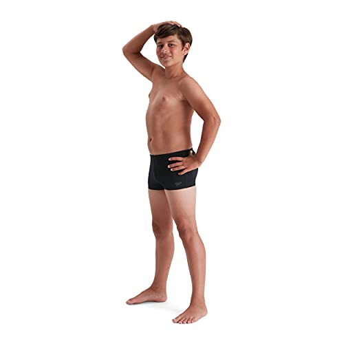 Speedo Boy's ECO Endurance+ Aquashort, Comfortable Fit, Adjustable Design, Extra Flexibility, Black, 11-12 Years