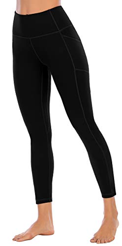 OVRUNS Yoga Pants High Waisted Gym Legging for Women Running Workout Compression Sport Butt Lifting Yoga Ladies Leggings with Pockets - Black - M