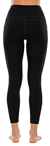 OVRUNS Yoga Pants High Waisted Gym Legging for Women Running Workout Compression Sport Butt Lifting Yoga Ladies Leggings with Pockets - Black - M