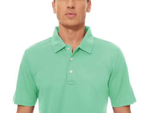 MAGCOMSEN Men's Breathable Shirts Shorts Sleeve Polo Shirts Activewear Polo Shirts Mint Green