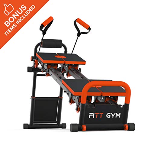 New Image Fitness Equipment FITTGym FITT Gym MultiGym Home Workout Machine, Collapsible & Easy Assemble, Adjustable Positioning for Total Body, Orange, Large