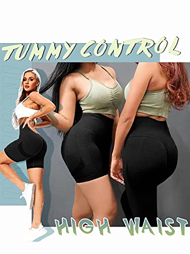 INSTINNCT Seamless Push Up Scrunch Shorts Tummy Control Butt Lifting Activewear Cycling Biker Shorts Yoga Gym Leggings for Women