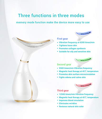 Ms.W Face Massager Electric, Skin Tightening Face Lift Beauty Products, Beauty Toning Devices Mothers Day Gifts for Women, 45℃ ± 5℃ Heat Anti Aging Wrinkle Facial Machine, 3 Modes, USB Rechargeable