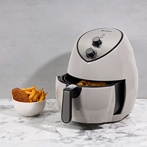 Haden Putty Air Fryer – 6L Low Fat Haden Compact Air Fryers - Rapid Air Circulation - Timer 0-30min and Temperature Control - 4.7L Basket - 6L Outer Pan - Non Stick Basket - 1600W