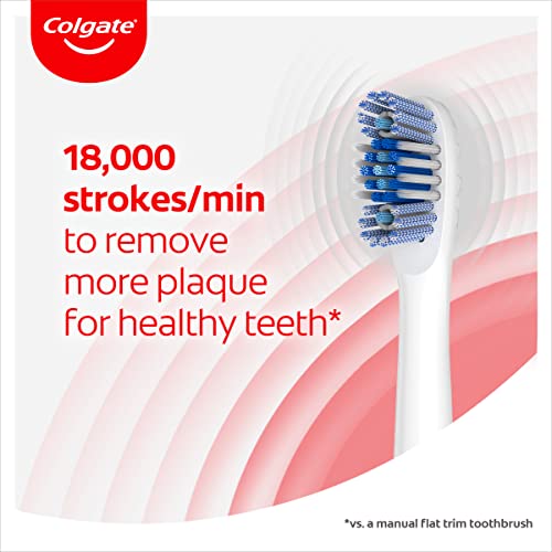 Colgate 360 Sonic Max White Battery Powered Toothbrush cleans in 4 ways and polishes teeth surface for a healthy, whole mouth clean with a replaceable head and a battery