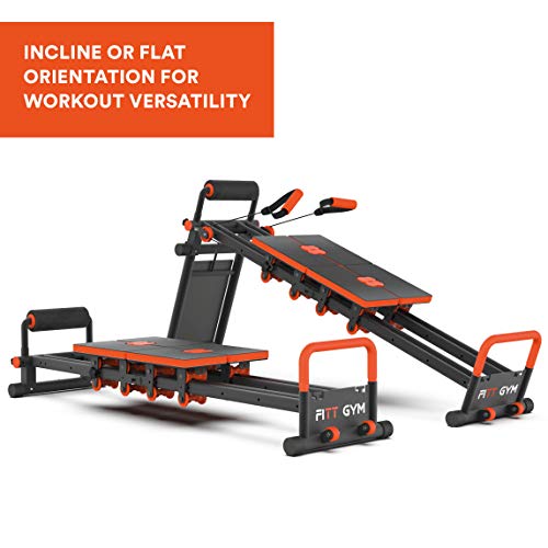 New Image Fitness Equipment FITTGym FITT Gym MultiGym Home Workout Machine, Collapsible & Easy Assemble, Adjustable Positioning for Total Body, Orange, Large