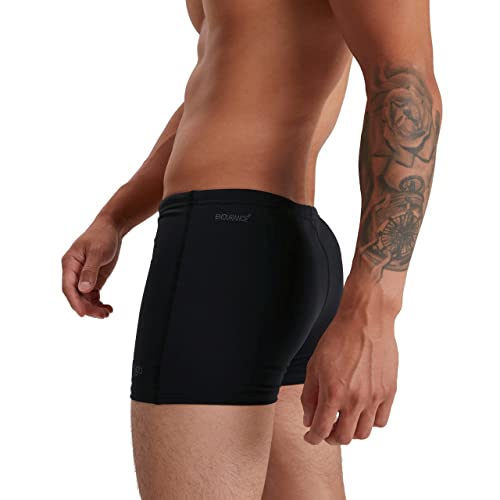 Speedo Men's ECO Endurance+ Aquashort, Comfortable, Classic Fit, 100% Chlorine Resistant, Quick Drying, Black, 32