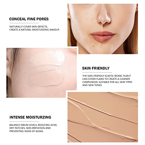 Ownest Mushroom Head Air Cushion BB Cream, Concealer Lasting Nude Makeup Moisturizing Brightening Pigment CC Liquid Foundation, Even Skin Tone Makeup Base BB Cream(Ivory)