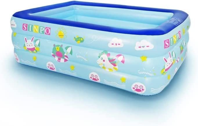 Inflatable Pool, 150 x 110 x 50 cm Rectangular Pool for Toddlers, Kids, Adults and Families, Above-Ground, Garden, Outdoor