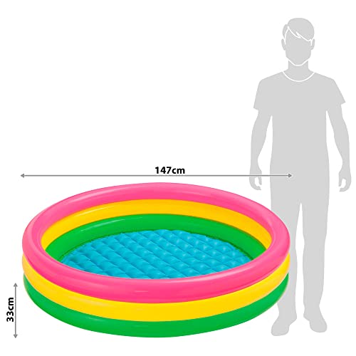 Intex 57422 3-Hoop Inflatable Paddling Pool 147 x 33 cm multicoloured