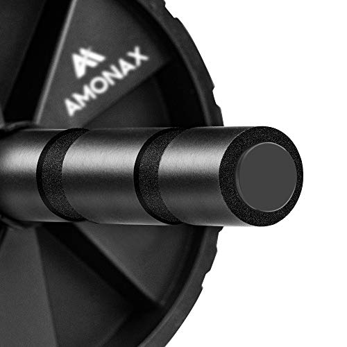 Amonax Convertible Ab Wheel Roller with Large Knee Mat for Core Abs Rollout Exercise. Double Wheel Set with Dual Fitness Strength Training Modes at Gym or Home