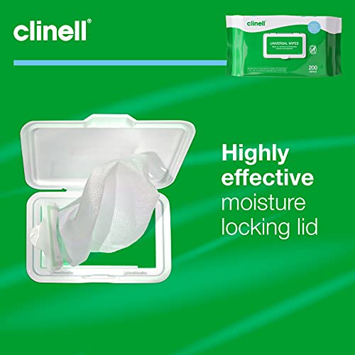 Clinell Universal Cleaning and Disinfectant Wipes for Surfaces (BCW200) - The Original Pack of 400 Regular Wipes - Multi Purpose Wipes, Kills 99.99% of Germs, Effective from 10 Seconds